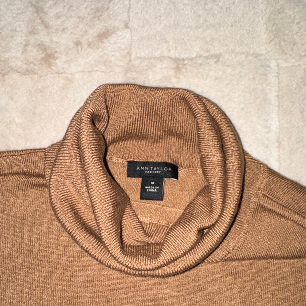 Ann Taylor Camel Turtleneck Sweater - Picture 3 of 5